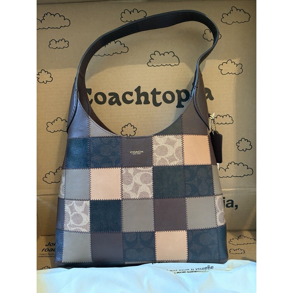 COACH Coachtopia Alter Ego Brooklyn Shoulder Bag 28 Patchwork Checkerboard NWT